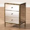 Baxton Studio Nouria Hollywood Style Mirrored Three Drawer Nightstand Bedside Table 150-9055 - alternate 3